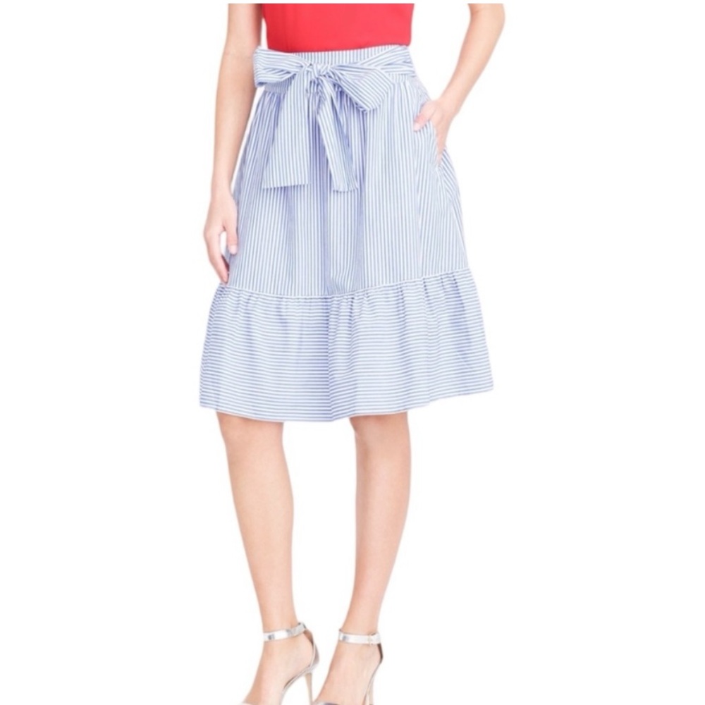 EUC J Crew Blue White Striped 100% Cotton skirt size 2